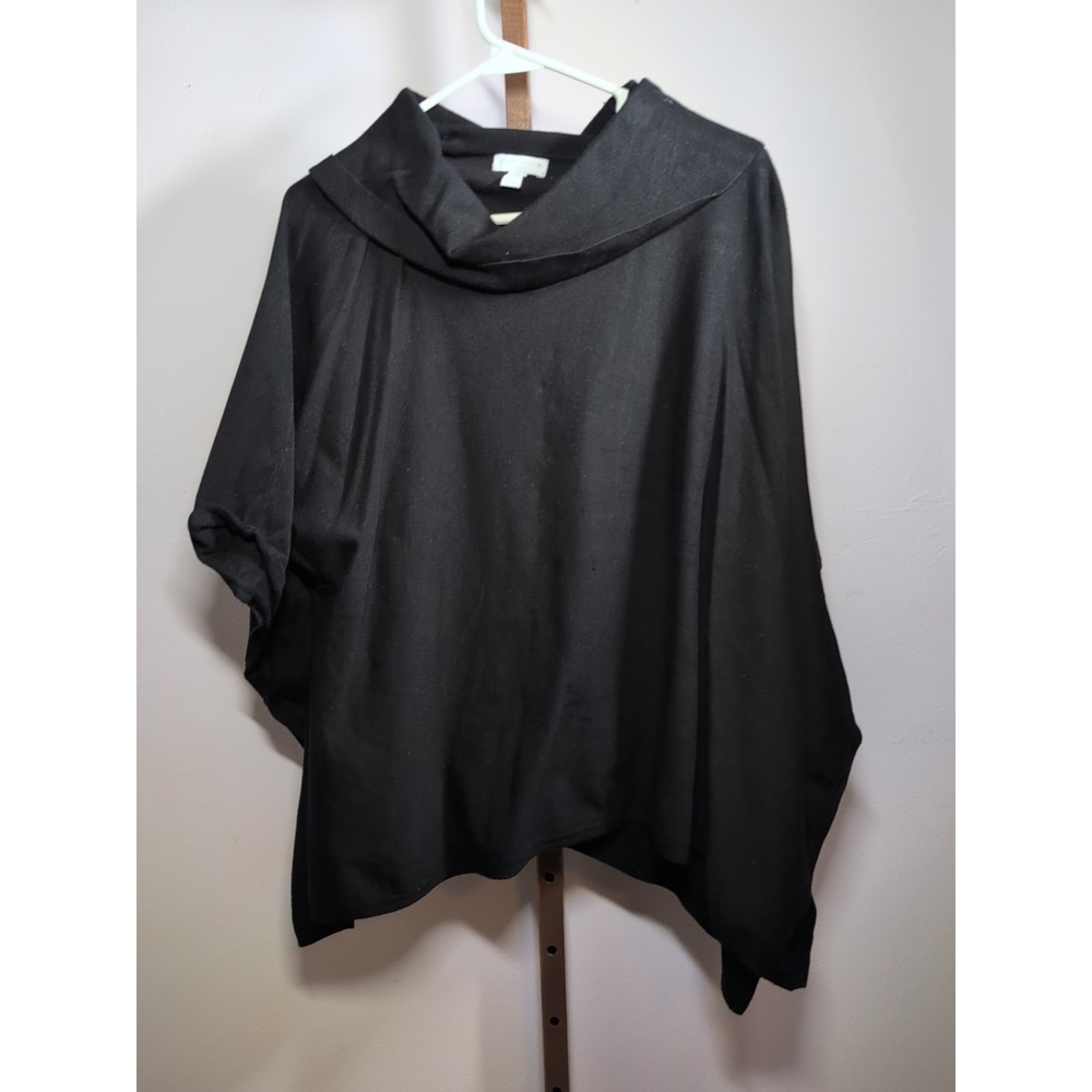 Charter Club Black Poncho Cowl Neck Knit Oversized Top Size PM/PL